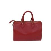 Pre-owned Leather handbags Louis Vuitton Vintage , Red , Dames