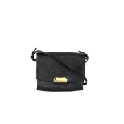 Pre-owned Leather shoulder-bags Burberry Vintage , Black , Dames