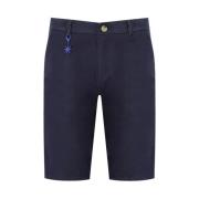 Blauwe Katoenen Twill Bermuda Shorts Manuel Ritz , Blue , Heren