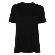 Casual Katoenen T-shirt MM6 Maison Margiela , Black , Dames