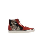 Hoge Top Slangenprint Sneakers Vans , Red , Heren