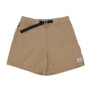 Ripstop Elastische Taille Walkshorts met Zakken Element , Beige , Here...