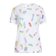 Korte Mouw T-shirt Moschino , White , Dames