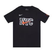 New York Knicks Logo Tee Nike , Black , Heren