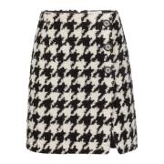 Mini Houndstooth Rok Nina Ricci , Black , Dames