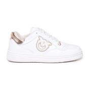 Zwart en wit leren sneakers Pinko , White , Dames