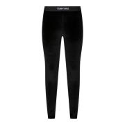 Zwarte Glanzende Velours Leggings Tom Ford , Black , Dames