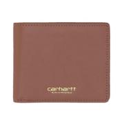 Leren Billfold Portemonnee Cognac/Goud Heren Carhartt Wip , Brown , He...