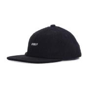 Velvet Flat Visor Cap Bold Cord Obey , Black , Heren