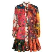 Bloemenprint Mini Jurk Zimmermann , Multicolor , Dames