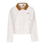 Fluweel Kraag Coach Jas Pristine Puma , White , Heren