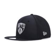 Platte klep pet NBA Print Brooklyn Nets New Era , Black , Unisex