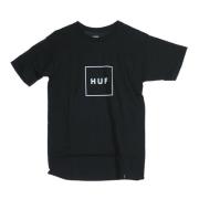 Zwart Logo Heren T-shirt Korte Mouw HUF , Black , Heren