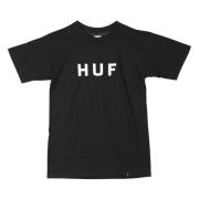 Zwart/Wit Logo Heren T-Shirt HUF , Black , Heren