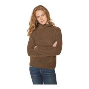 Zachte Gebreide Rollneck Sweater Rain Drum MOS Mosh , Brown , Dames