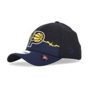 Indiana Pacers Gebogen Klep Pet Zwart New Era , Black , Unisex