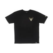 Chicago Bulls Metallic Print Tee New Era , Black , Heren