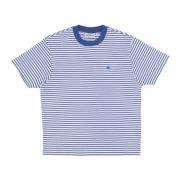 Gestreepte Crew Neck Tee Zachte Pasvorm Carhartt Wip , Blue , Heren