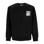 Zwarte Lichtgewicht Crewneck Sweatshirt Eyes Icon 2 Crew Obey , Black ...