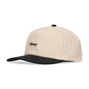 Zwarte Gebogen Klep Snapback Pet Obey , Beige , Heren