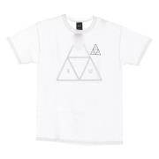 Witte Mannen T-shirt met Driehoek HUF , White , Heren