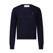 Merino Wol Pullover Ami Paris , Blue , Dames