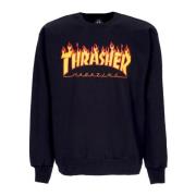 Flame Crewneck Sweatshirt Zwart/Geel Thrasher , Black , Heren