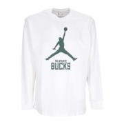 Milwaukee Bucks Longsleeve T-shirt Jordan , White , Heren