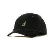 Zwarte Cord Baseball Cap met gebogen klep Kangol , Black , Heren