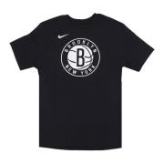 Brooklyn Nets Logo Tee Zwart Nike , Black , Heren