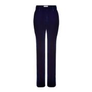 Blauwe Velvet Straight Leg Broek Nina Ricci , Blue , Dames