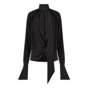 Zwarte Strikblouse - Elegante Stijl Nina Ricci , Black , Dames