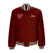 Burgundy Varsity College Jacket Iuter , Red , Heren