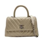 Pre-owned Leather handbags Chanel Vintage , Beige , Dames