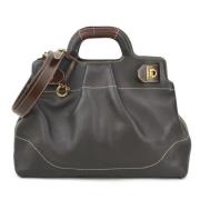 Pre-owned Leather handbags Salvatore Ferragamo Pre-owned , Gray , Dame...