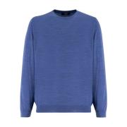 Luxe Crew Neck Jumper Fedeli , Blue , Heren