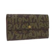 Pre-owned Canvas wallets Louis Vuitton Vintage , Green , Dames