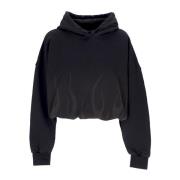 Flames Cropped Hoodie Zwart Vision OF Super , Black , Dames