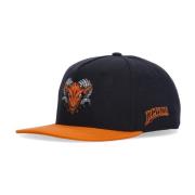 Platte Klep Snapback Pet Zwart/Oranje Dolly Noire , Black , Heren