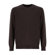 Cashmere Crew-Neck Gebreide Sweater Drumohr , Brown , Heren