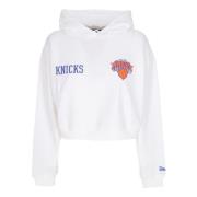 NY Knicks Logo Cropped Hoodie New Era , White , Dames