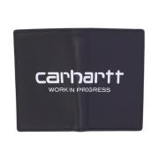 Leren Verticale Portemonnee Zwart/Wit Carhartt Wip , Black , Heren