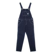 Blauwe Denim Tuinbroek Carhartt Wip , Blue , Dames