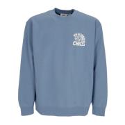 Blauwe Crewneck Sweatshirt Geborduurd Peace Program Obey , Blue , Here...