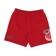 Miami Heat Vintage Logo Fleece Shorts Mitchell & Ness , Red , Heren