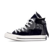 Zwarte Paisley Patchwork Hoge Sneaker Converse , Black , Heren