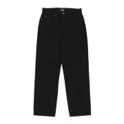 Denim Wide Leg Jeans Dickies , Black , Heren