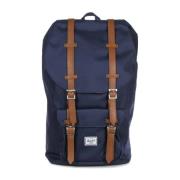 Navy/Tan Synthetisch Leren Rugzak Herschel , Blue , Heren