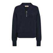 Sweatshirt met ritssluiting en V-hals MOS Mosh , Blue , Dames