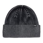 Gestreepte Multikleur Beanie met Logo Emporio Armani , Blue , Heren